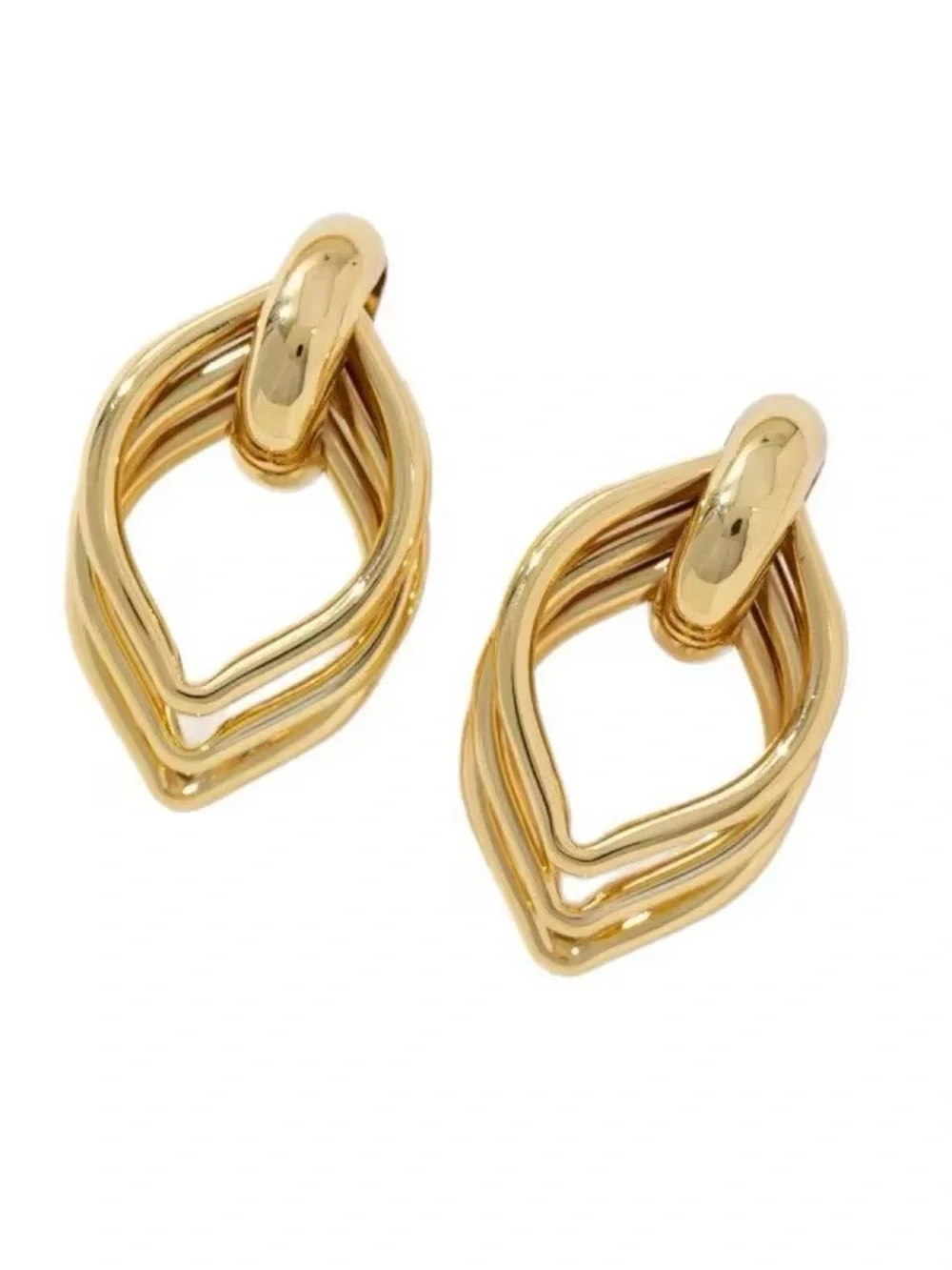 ***Exquisite  Gold Layered Teardrop Hoop Earrings